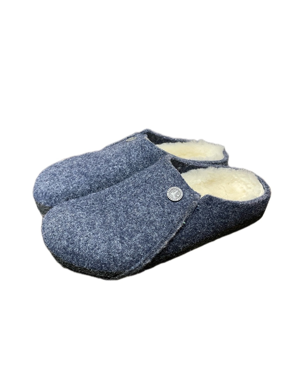 Birkenstock Zermatt Shoes Kids Size L2Blue Wool Slip-On Mule Sandal Shearling